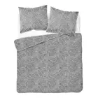 Percale bedding set Eden 5972 B 220x200 cm, grey/graphite, leaf pattern — Photo 1