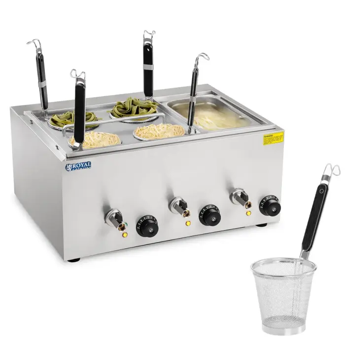 RCNK-4-GN Commercial Pasta and Dumpling Boiler with Bain-Marie, 3 Chambers and Taps