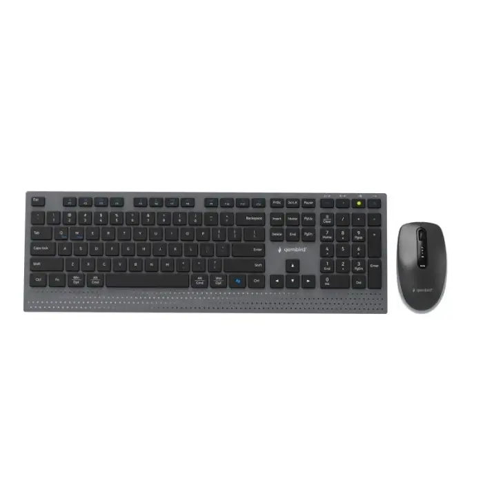 GEMBIRD Wireless Keyboard + Mouse Dual Mode Set, 2.4 GHz + BT, Slim, US Layout, Black