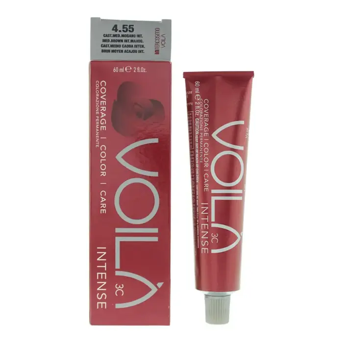 Intercosmo, Voila 3C Intense, Noturīga matu krāsa, 4.55 Vidēji brūns intensīvi sarkankoks, 60 ml