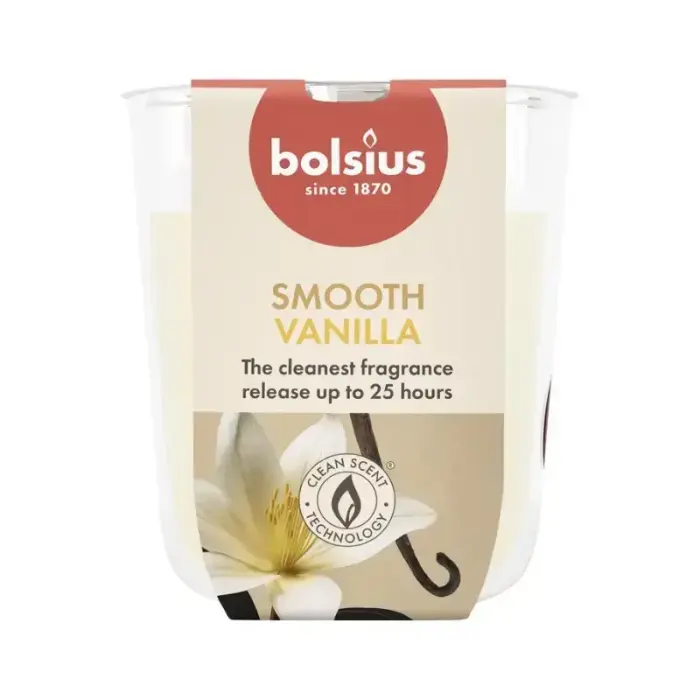 Bolsius True Scents Scented Candle in Glass, Vanilla, Ø80x73mm
