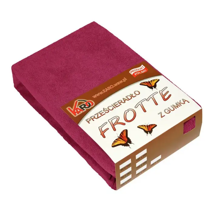 Fitted terry sheet 200x220 cm, beetroot