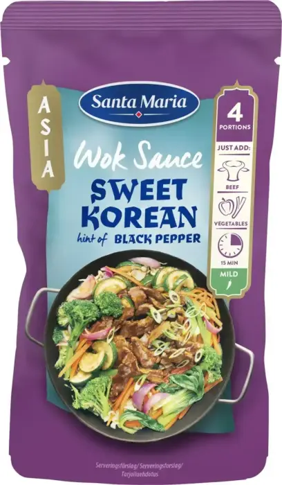 Wok-kaste magusa Korea musta pipraga 150g, Santa Maria