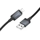 Cable USB A to Lightning Hoco 2,4A with display 1 m X118 black Photo