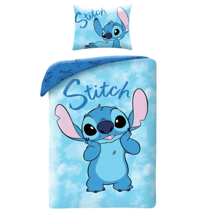 Vilnas gultas veļas komplekts Lilo Stitch Kids 12 Halantex 140x200 cm, zilā krāsā