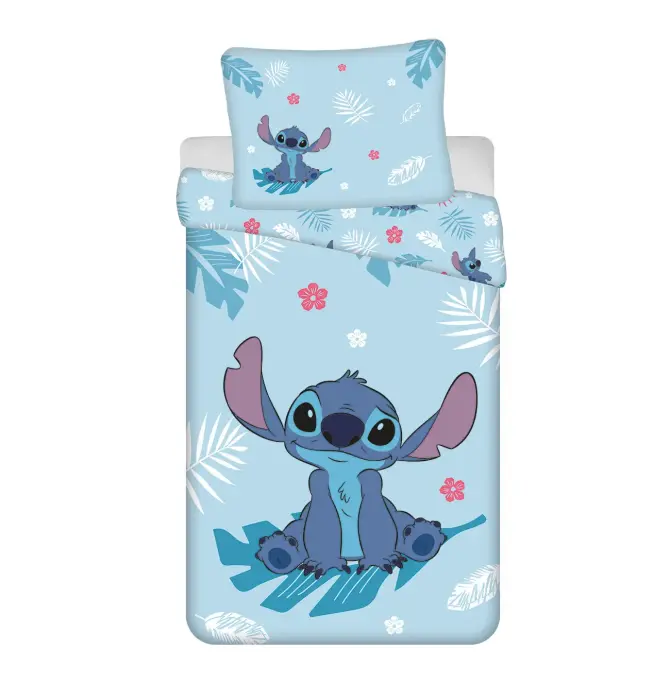 Gultas veļas komplekts 140x200 cm Lilo & Stitch Blue