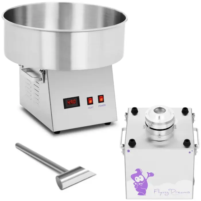Electric cotton candy machine, stainless steel, 52 cm, 1080 W