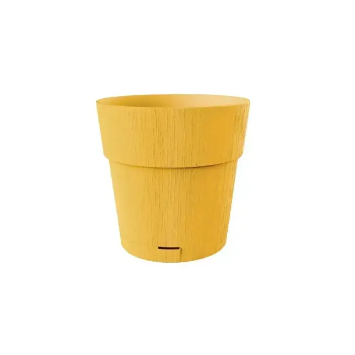 Ethica gėlių vazonas su padėklu Ø15x15cm, garstyčių geltonas