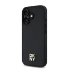 DKNY PU Leather Repeat Pattern Stack Logo MagSafe dėklas iPhone 16 Plus Black — Nuotrauka 2