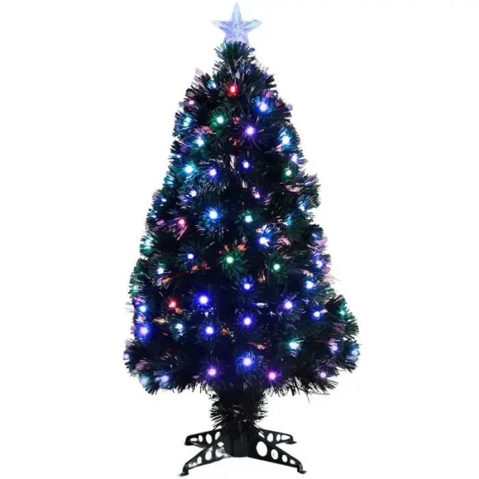 DECORATIVE FIBER OPTIC CHRISTMAS TREE MULTICOLOR 90CM LUCA