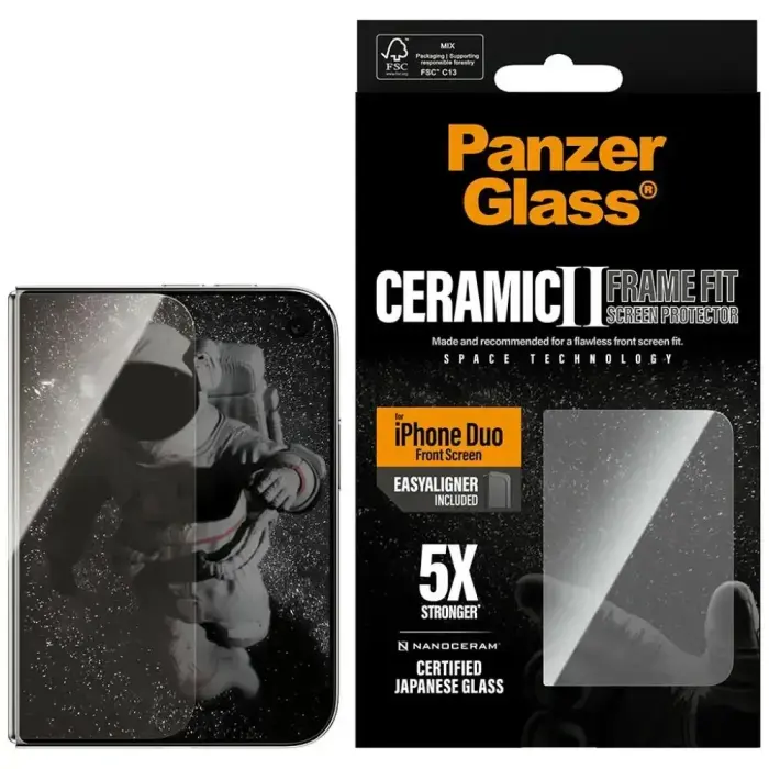Ceramic glass PanzerGlass Ceramic Sub Screen Protector w. EasyAligner for iPhone Duo