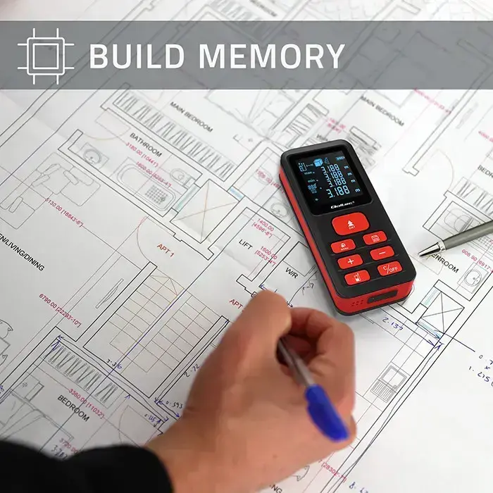 Qoltec Precise digital laser distance meter with an electronic level | LCD with backlight | 50m Photo