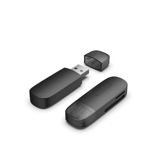 Vention 2-in-1 USB 3.0 SD and TF Card Reader – Black