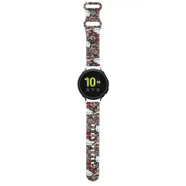 Универсальный силиконовый ремешок Hello Kitty 20mm - Graffiti Pink