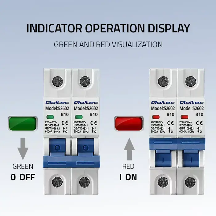 Qoltec Overcurrent Circuit Breaker B10 | Fuse | AC | 10A | 1P Foto 4