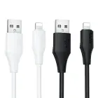 Silicone Cable USB A to Lightning Hoco 2,4A 1 m X124 white Photo