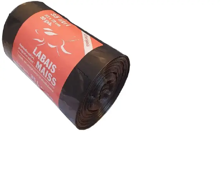 LABAIS MAISS LDPE Šiukšlių maišai, 35l, juodi, 52x72cm, 33mic, 30 vnt.