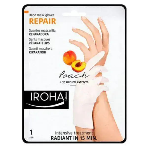 Iroha Nature Peach Hand and Nail Mask Gloves Repair