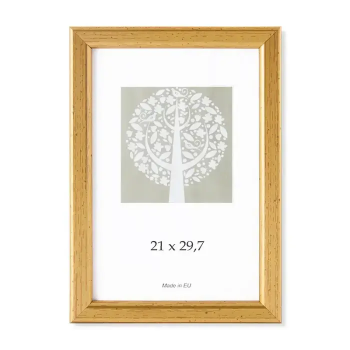 Foto rāmis, plastmasas, A4, 21x29,7 cm, zelta krāsā A4