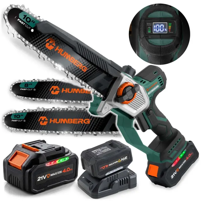 Humberg HM-437 10" 8" juhtmevaba mootorsaag 4.0Ah PRO