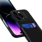 Ādas statīva maciņš iPhone 14 Plus, Melns — Foto 3