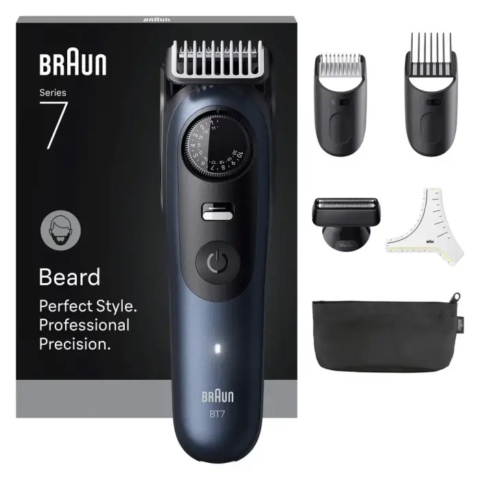Braun BeardTrimmer 7 BT7520 Battery 40 2 cm Wet & Dry Black, Blue