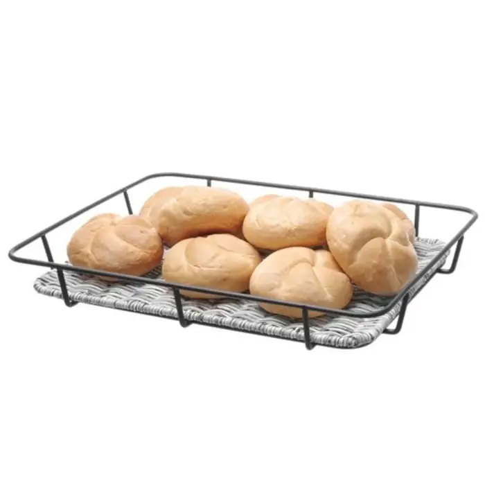 Kosz tacka na pieczywo z ramą ze stali nierdzewnej szary melanżowy 400x300x50 mm - Hendi 426524 Foto 5