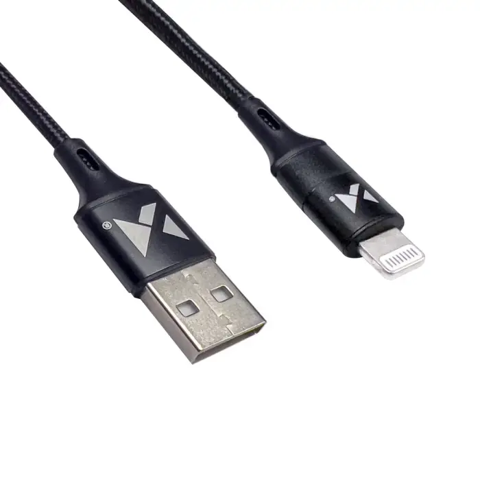 Kabel przewód USB Iphone Lightning 2.4A 1m czarny Foto 6