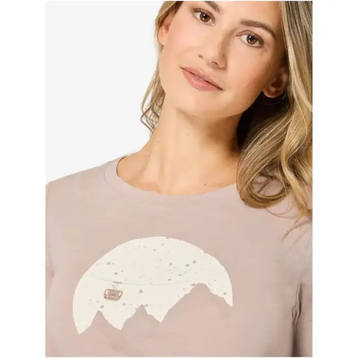 Women’s Hoodless Sweatshirt Super.natural Gondola Ls – Dusty Rose, Size M - Rozmiar: M