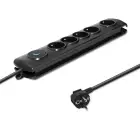 Qoltec Surge protector | 5 sockets | 3m | Black — Photo 2
