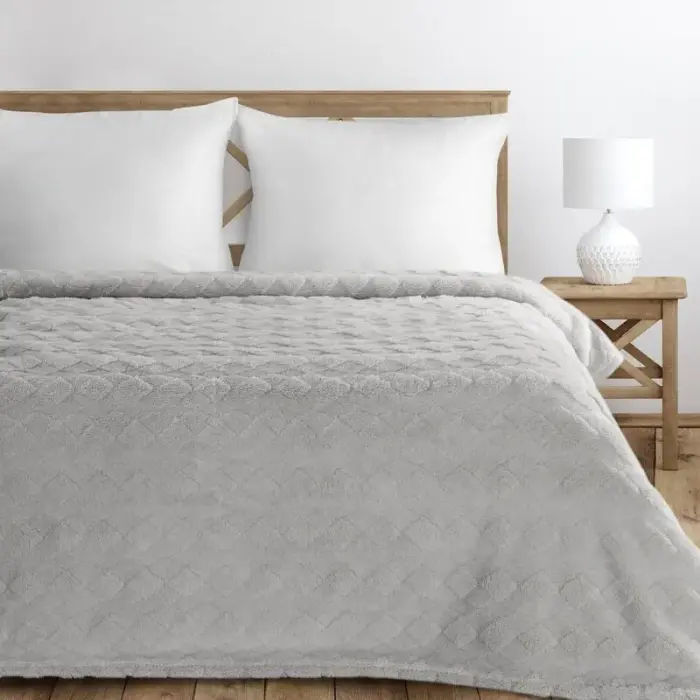 Blanket Throw 150x200 cm Nancy Silver 3D Effect