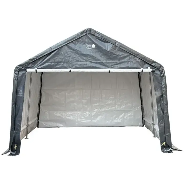 Dārza garāžas paviljons 3.50x3.50x2.60m pelēks Saska Garden