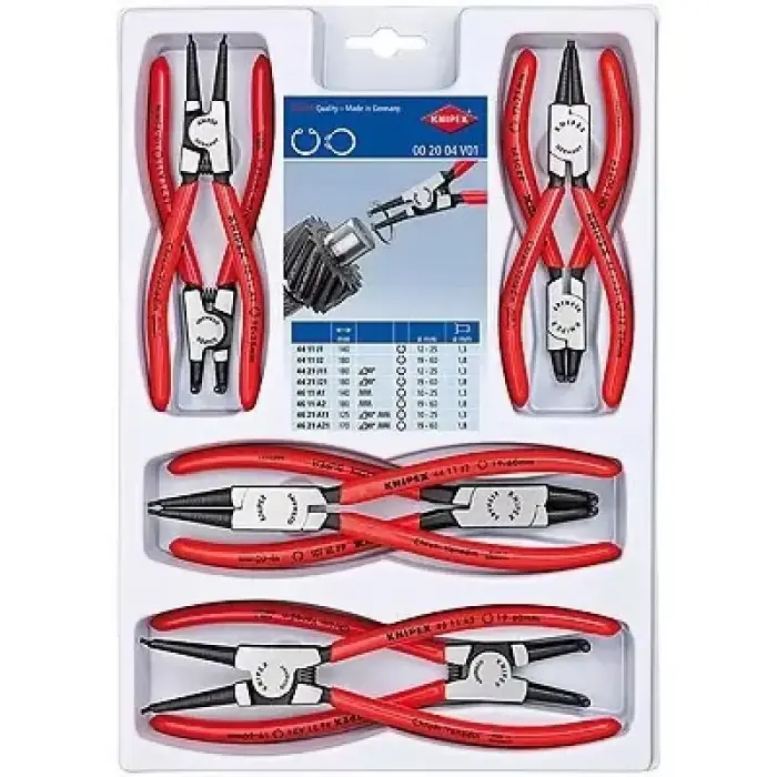 KNIPEX fiksavimo žiedų replių rinkinys – 8 vnt.