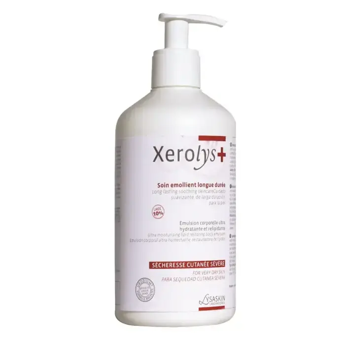 Lab Lysaskin Xerolys+ Urea minkštinamoji kūno emulsija veidui ir kūnui, kasdienė, 200 ml