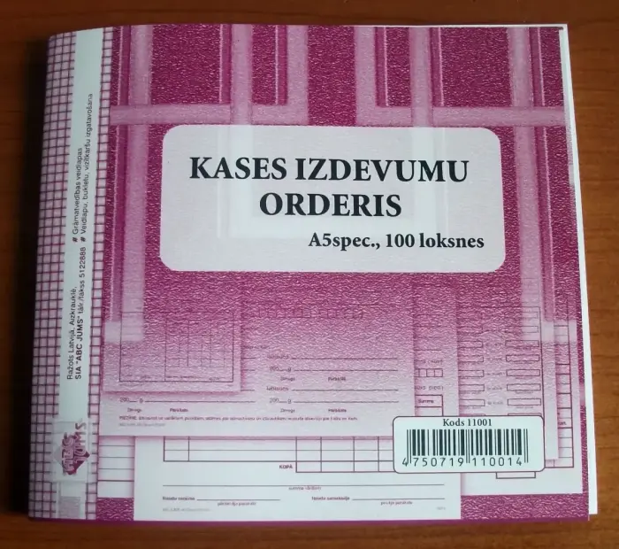 Kases izdevumu orderis A5Vspec 100 loksnes Foto 1