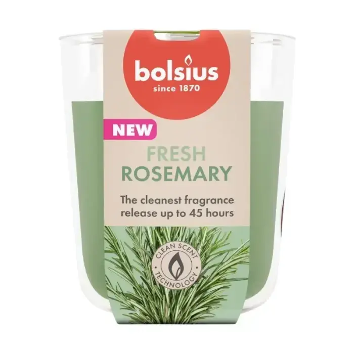 BOLSIUS True Scents kvapioji žvakė stiklinėje Ø80x73mm, Rozmarinas