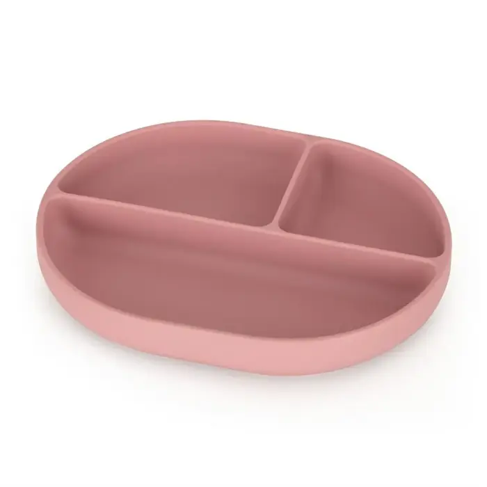 PETITE&MARS Oval Silicone Plate with Compartments 6m+