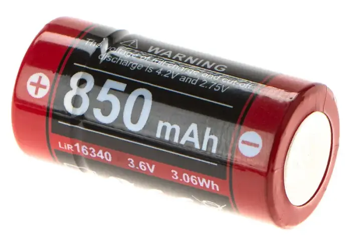 16340 USB-C перезаряжаемая батарея 3.7V 850mAh