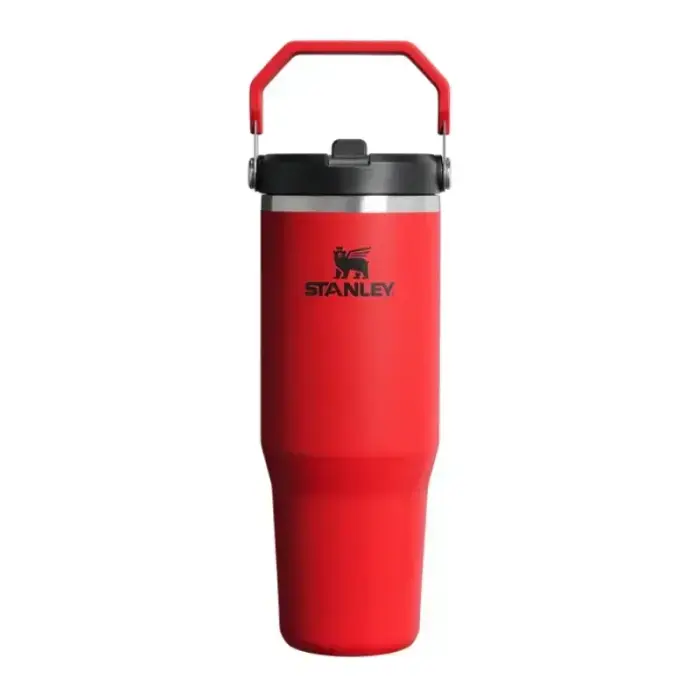 Termokrūze ar salmiņu The IceFlow Flip Straw 2.0 Tumbler 0,89L tumši sarkana