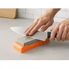 Stone sharpener for knives and scissors, double-sided, rectangular, on a base — Photo 6