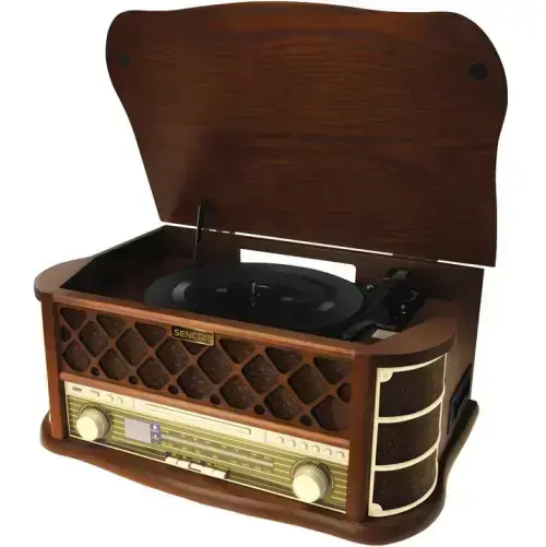 Sencor STT 016 Retro vinüülplaadimängija kasseti, CD, MP3, USB, SD ja FM/AM raadioga