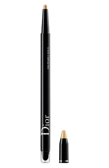 Christian Dior Diorshow Vandeniui atsparus dvipusis intensyvios spalvos skystas akių apvadas 556 Gold 0.2 g