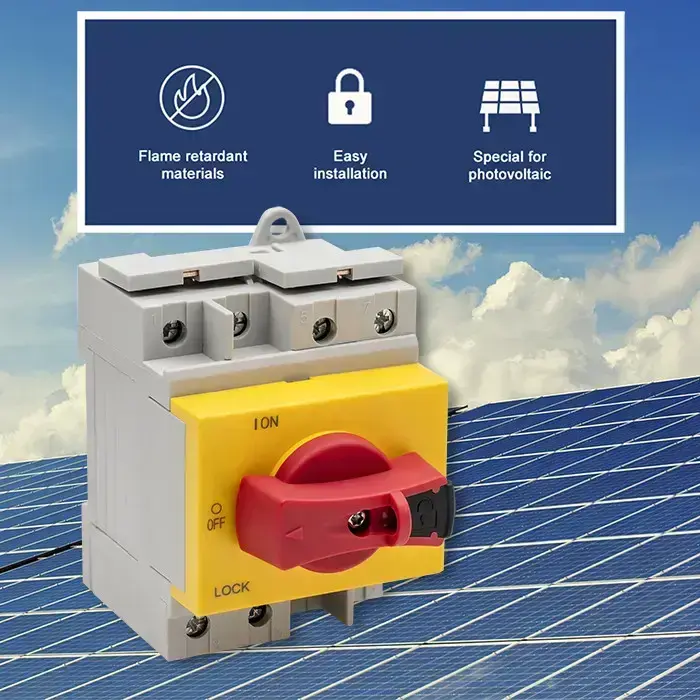 Qoltec DC isolator with locking function | Main switch | 1200V | 32A | 8kV | 4P Photo