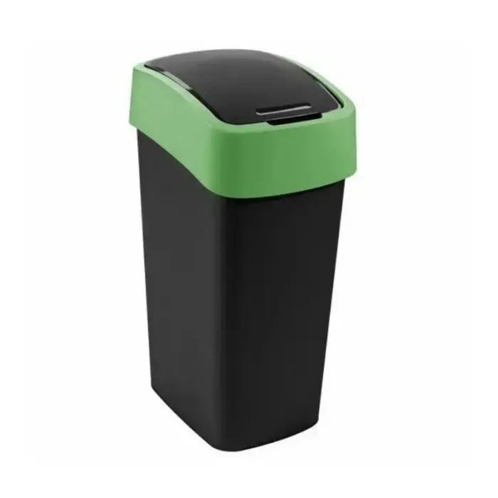 Atkritumu tvertne Flip Bin 45L melns/zaļš