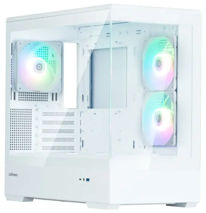 Zalman PC Case P30 White V2/ miniT / 3x120mm fan ARGB / USB 3.0 / USB-C / temStylusvané sklo / white