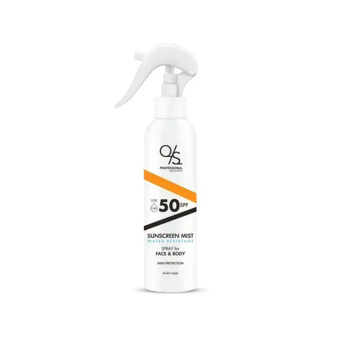 QS Professional  SUNSCREEN FACE & BODY MIST SPF 50 Invisible sunscreen spray spf 50 for face and body in MIST form 200ml