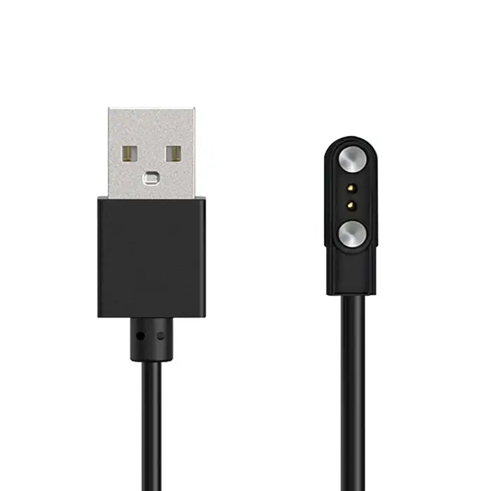 2-pin 2.8 mm magnētiskais lādētājs viedpulksteņiem 60 cm - melns