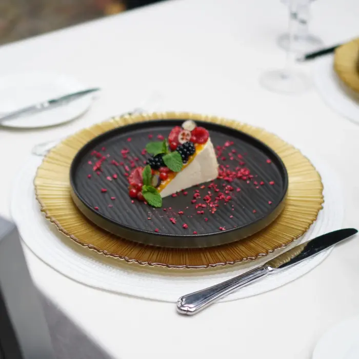 Chef table placemat, diameter 38 cm, white, round Photo