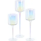 GLASS CANDLESTICK MIRROR EFFECT 25, 30, 35CM — Photo 2