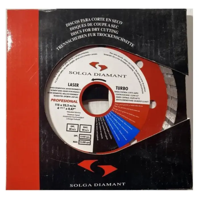 deimantinis diskas Laser Hard Material Turbo 115 mm x 22,2 mm x 2,0 mm x 7,5 mm